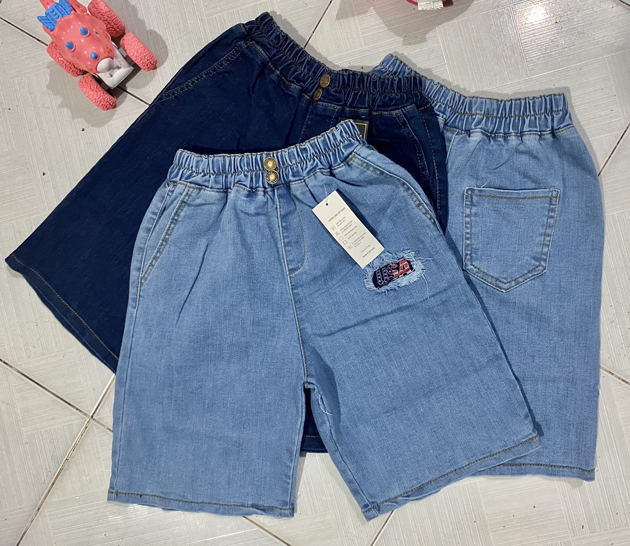 Quần Jean ngố nữ lưng thun ống suông đa dạng mẫu_ quần short jean nữ sai 40kg_70kg - QJN 01