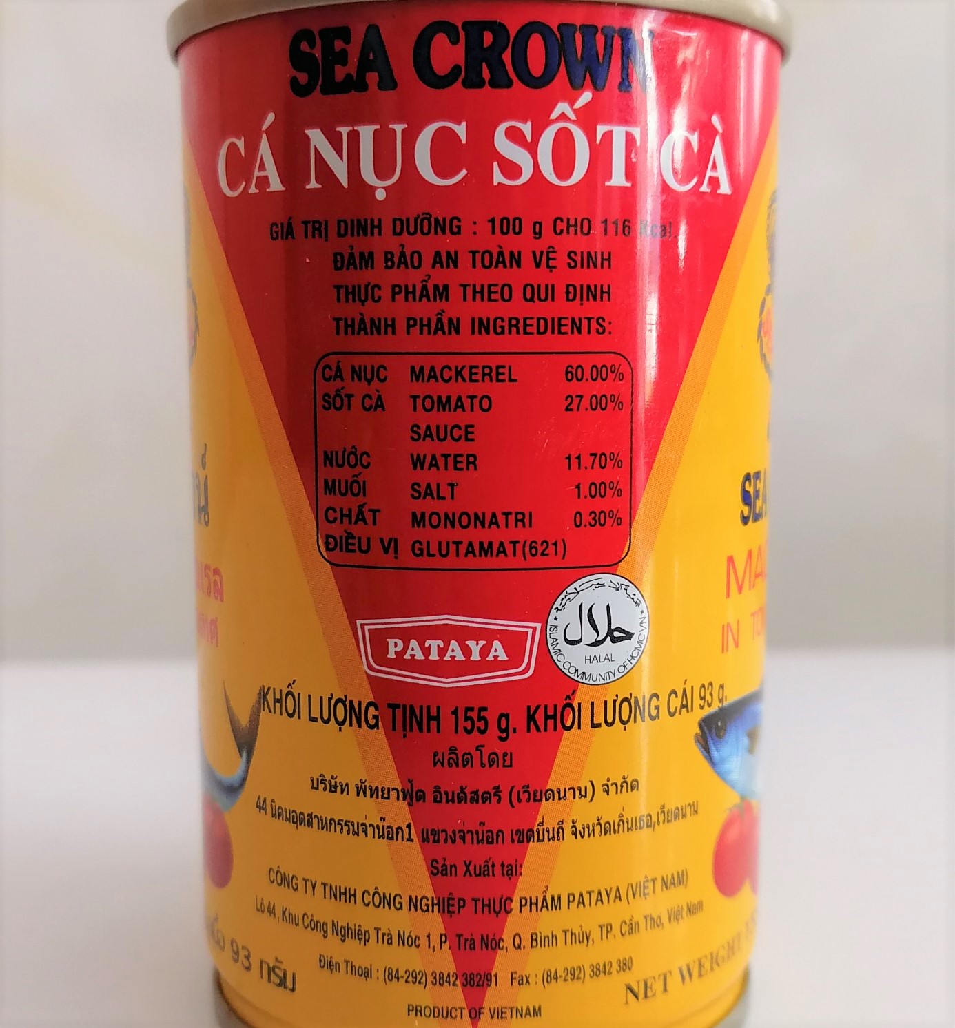 [Hộp 155g] CÁ NỤC XỐT CÀ [VN] SEA CROWN Mackerel in tomato sauce (halal)