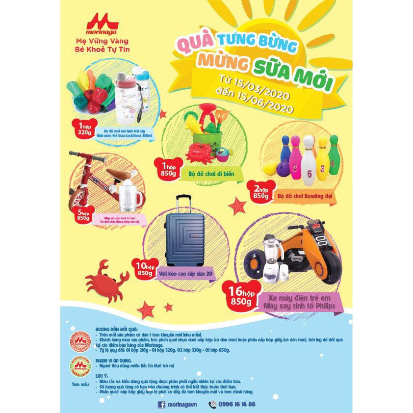 Sữa Morinaga số 1/số 2/ số 3 850g date 6/2023