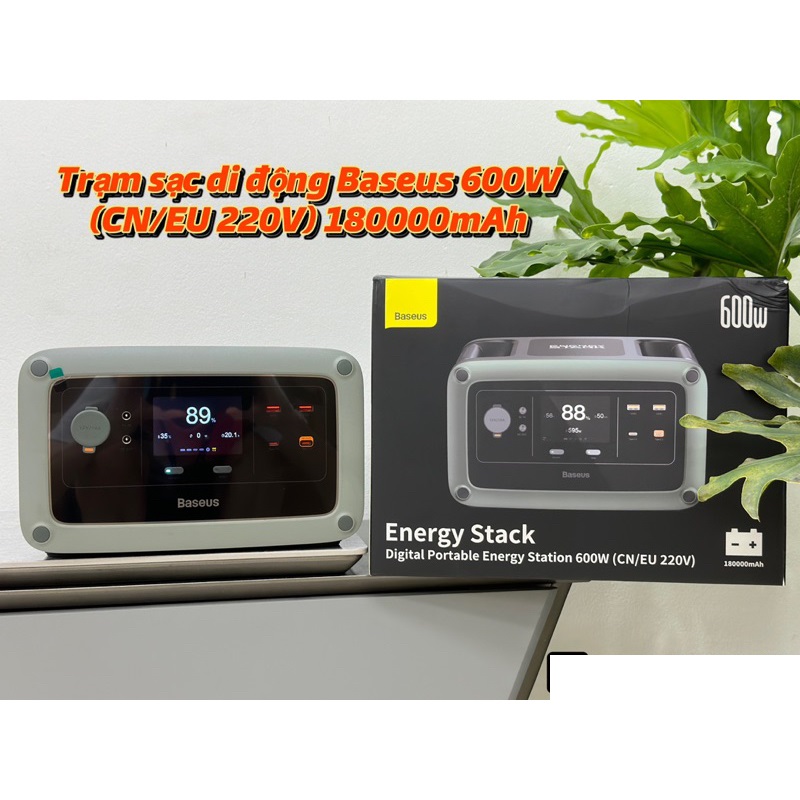 Trạm điện dự phòng baseus power station 450w 288wh 220v dung lượng 90.000mah/baseus 180.000mah 600w 220v 8 cổng eu/cn c- bpe60a