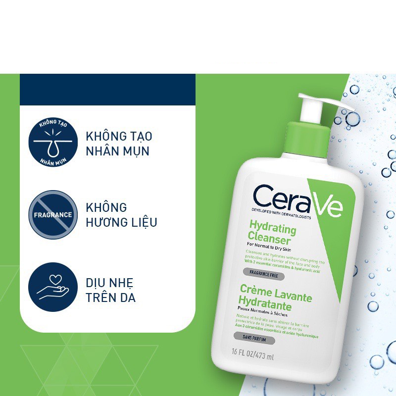 Sữa rửa mặt CeraVe dành cho mọi loại da 236ml/473ml