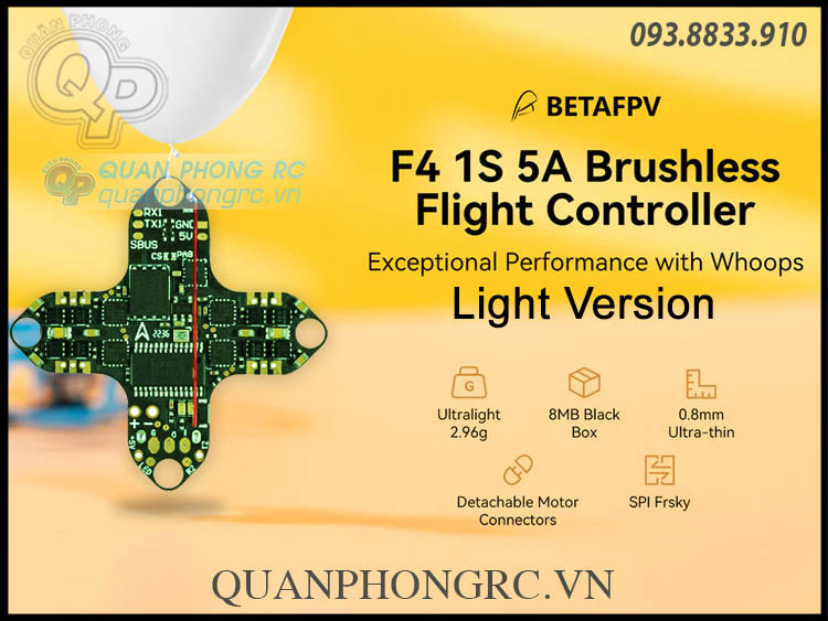 BETAFPV F4 1S 5A AIO Brushless Flight Controller (Serial ELRS 2.4G/SPI Frsky V3.0) Light Version