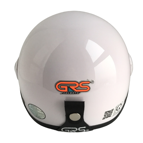Mũ bảo hiểm nửa đầu có kính cao cấp - GRS A33K Trắng bóng - Vòng đầu 56-58cm - Kính mầu trà - Hàng chính hãng - Bảo hành 12 tháng