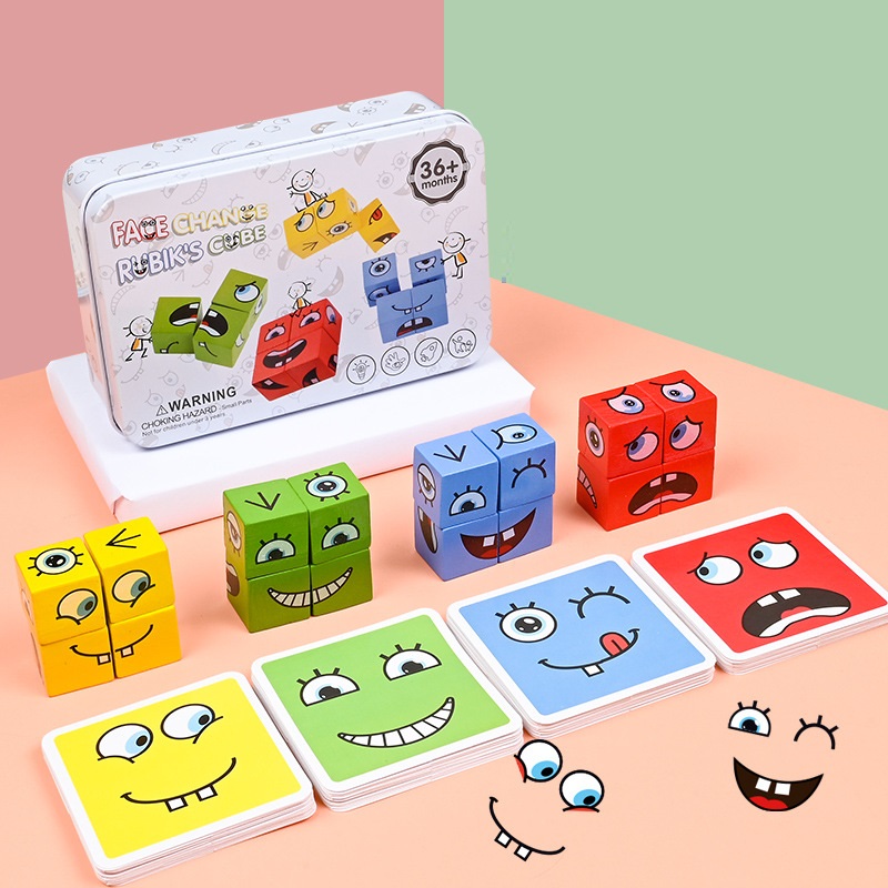Rubik cảm xúc-Face change rubik’s cube (Hộp sắt xếp hình 3D theo biểu cảm khuôn mặt)