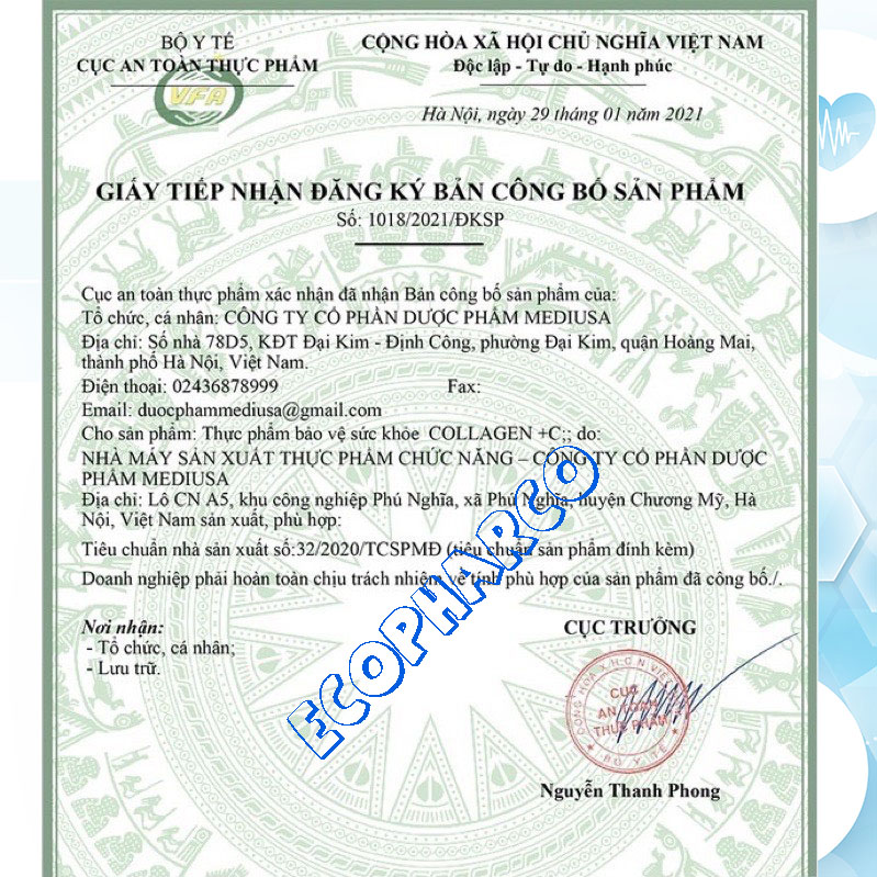 ĐẸP DA SÁNG DA COLLAGEN + C Lọ 60 V