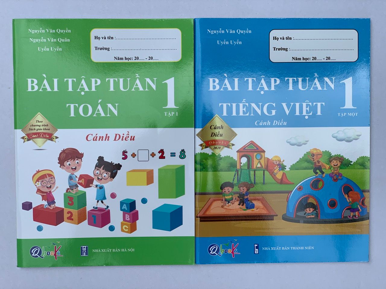 Sách - Bài tập tuần và Đề kiểm tra toán và tiếng việt lớp 1 học kỳ 1 Cánh diều Bộ 4 quyển