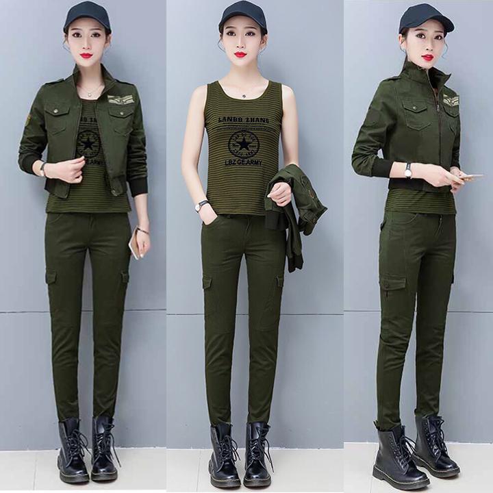 Set bộ thể thao phối lính 3 món