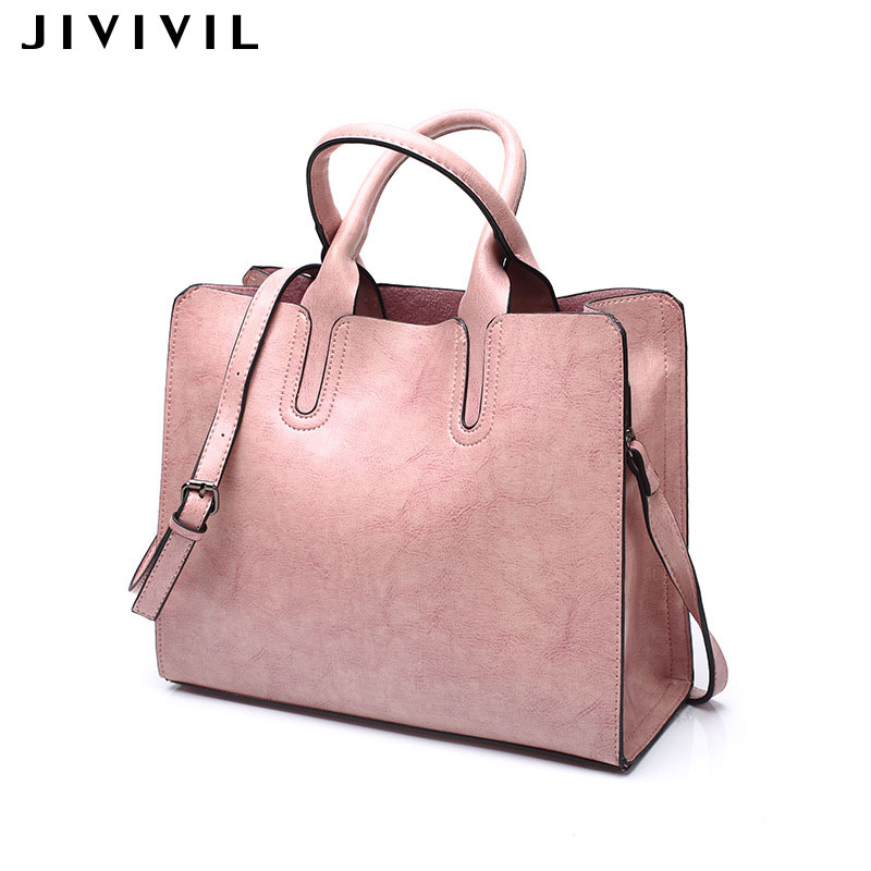 JIVIVIL Của Phụ Nữ Màu Rắn Dung Lượng Lớn Chất Lượng Cao PU Túi Messenger Vai Túi
