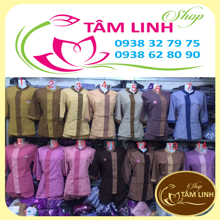 Đồ lam đi chùa_Mẫu Lãnh Tụ Phối Nữ
