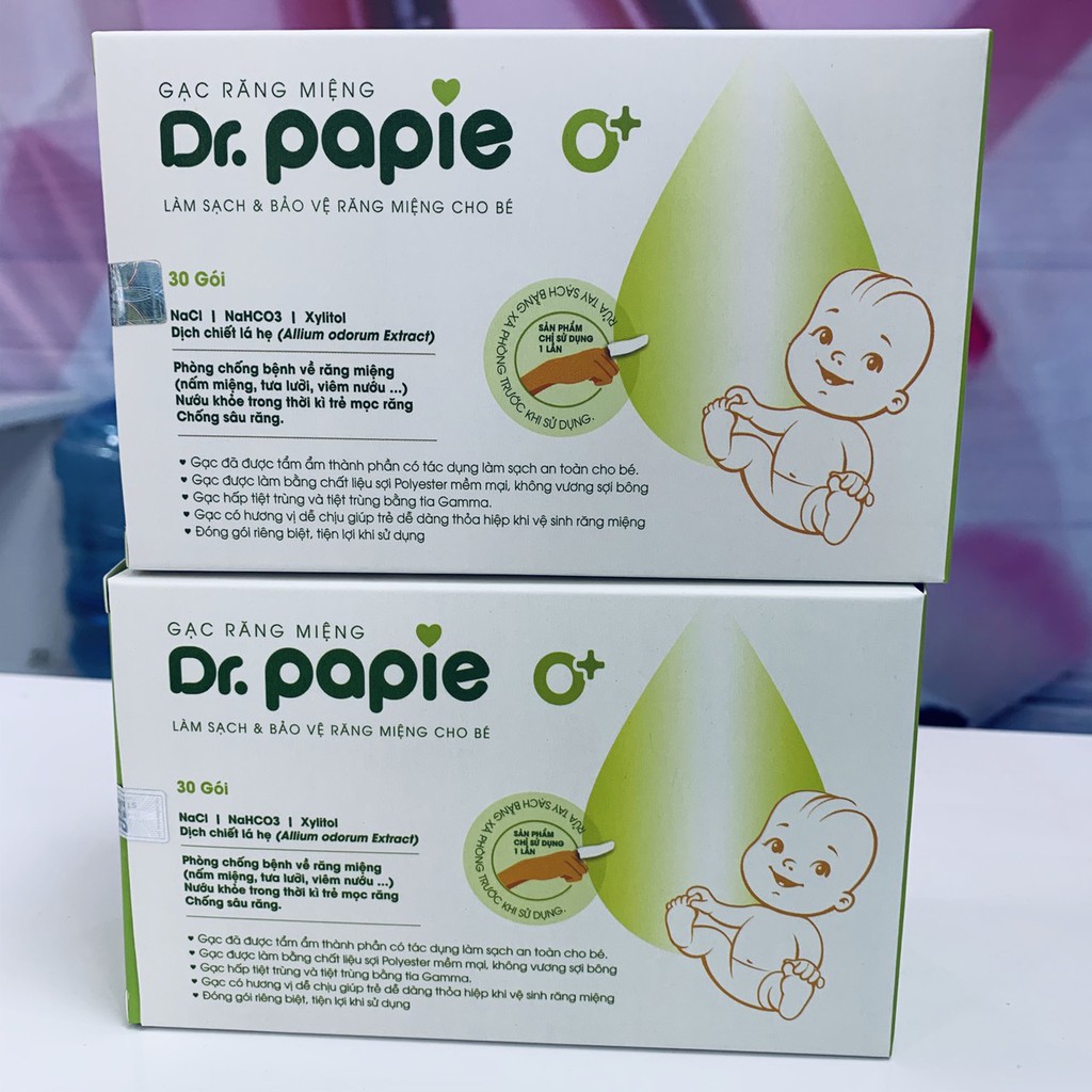 gạc răng (rơ) miệng dr. papie hộp 30 gói
