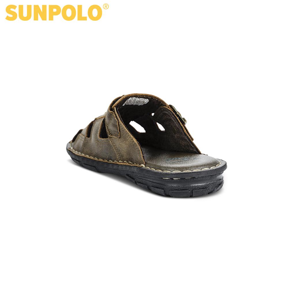 Dép Rọ Nam Da Bò SUNPOLO ABI019 (Đen, Nâu)