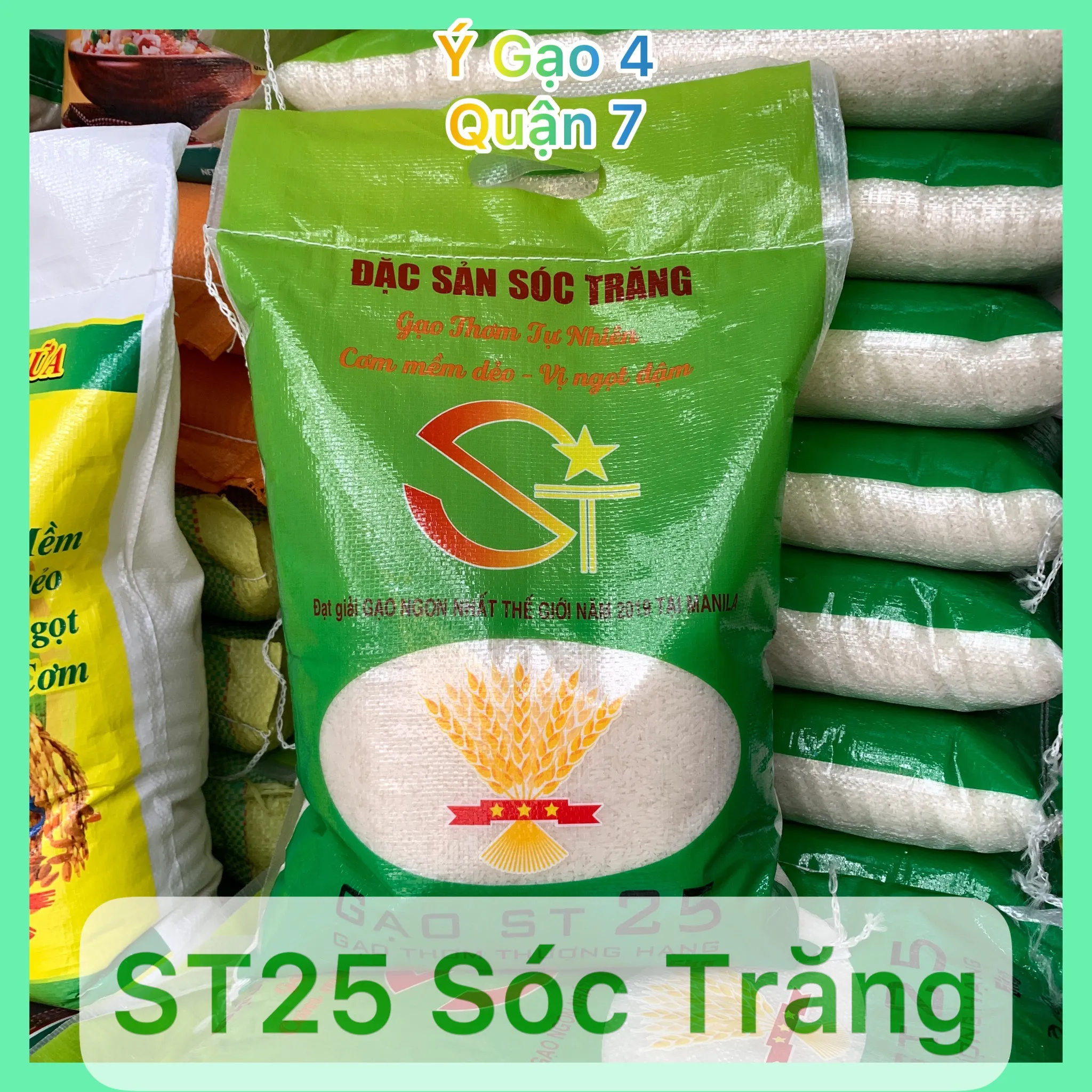 Gạo ST25 Sóc Trăng - Túi 5Kg - Giống lúa ST25 được trồng tại Sóc Trăng, đều hạt, dẻo vừa, ngọt thơm cơm dù cho cơm đã nguội