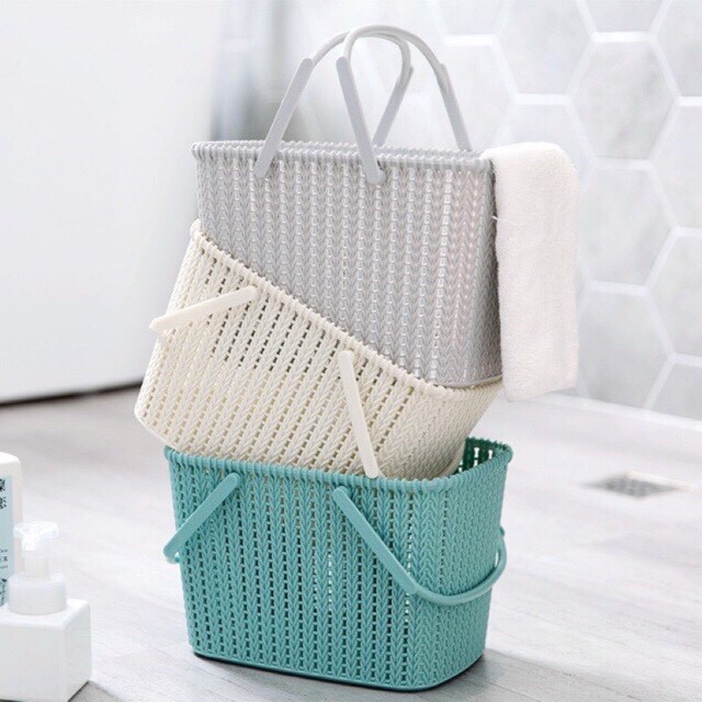 Sọt Đựng Đồ Đa Năng Mây Đan Có Quai Xách Kiểu Hàn Quốc Size M-1228