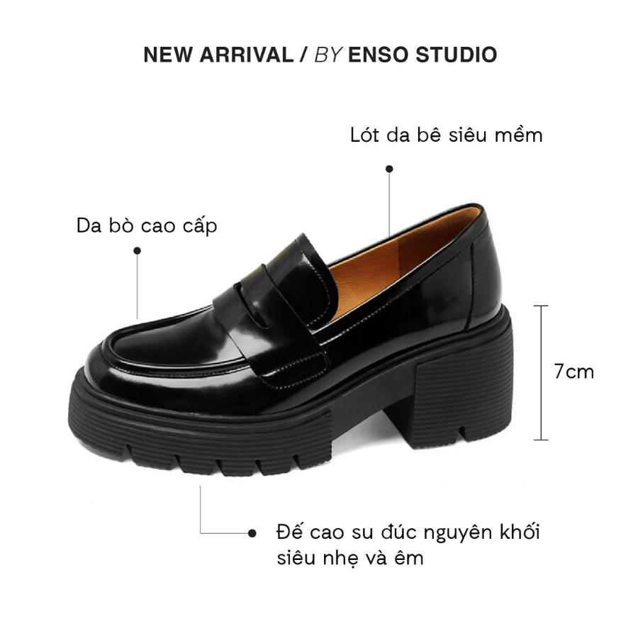 Giày Loafer da thật nữ GARNET đen