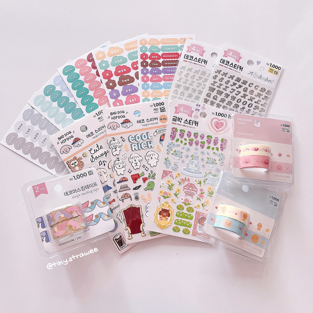 Washi tape Daiso Hàn | Tiny Strawee
