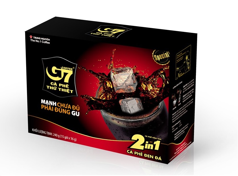 CÀ PHÊ  HÒA TAN ĐEN ĐÁ G7 Hộp 240g (15 gói x 16g)