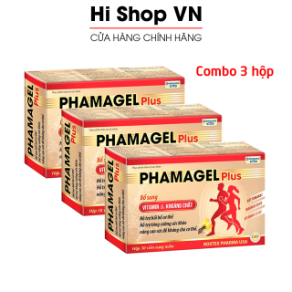 Combo 3 hộp bổ sung vitamin tổng hợp và khoáng chất Phamagel Plus bồi bổ thumbnail