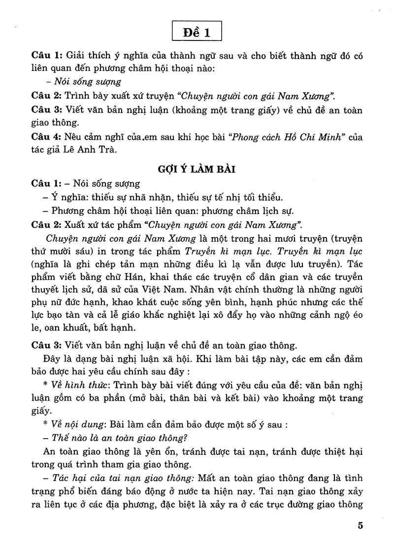 Bộ Đề Thi Ngữ Văn Vào Lớp 10