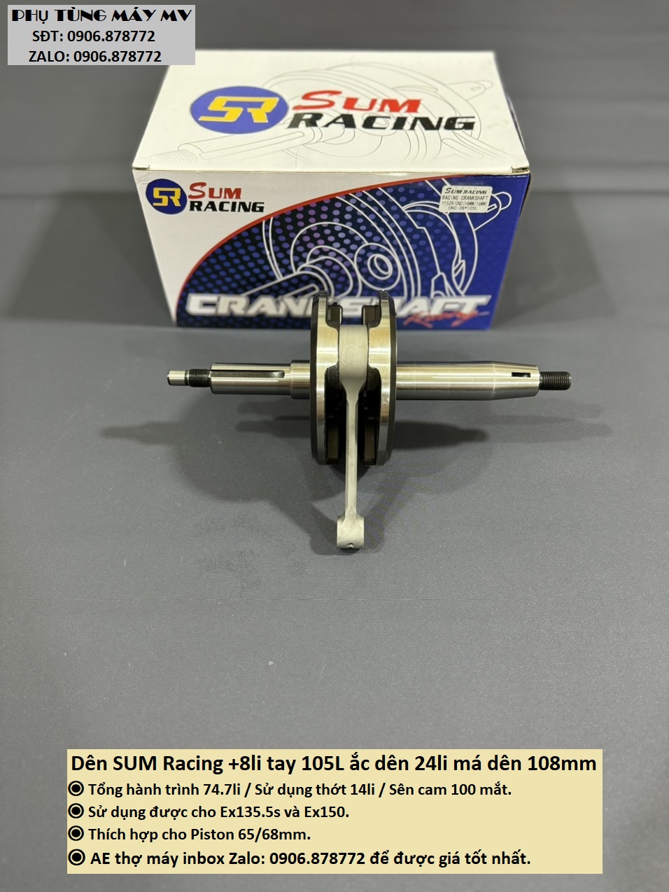 Dên sum +8li tổng lên xuống 16li dành cho xe ex135.5s/ex150