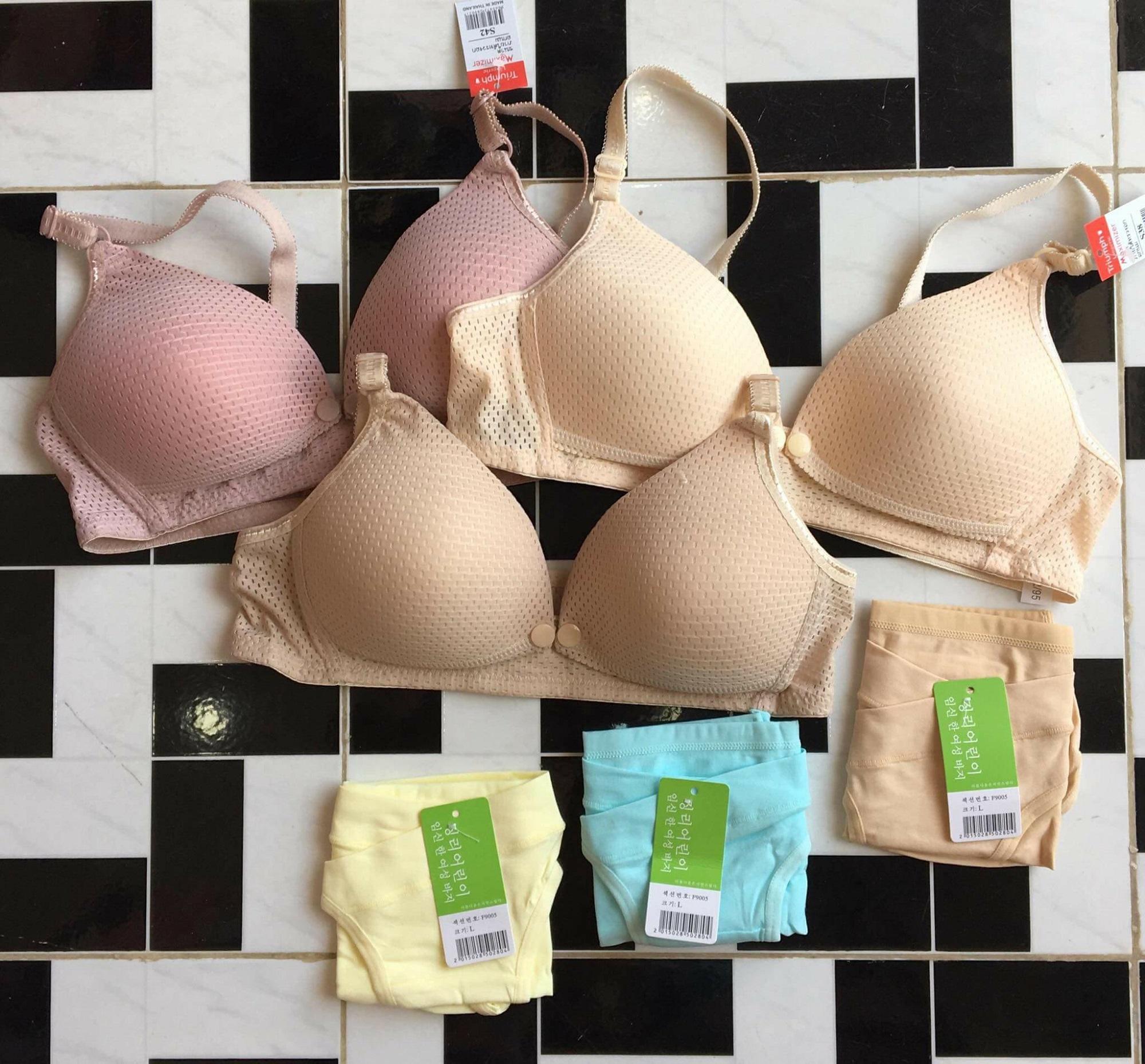 Combo 3 áo 3 quần lót cho bà bầu chất cotton co giãn thoáng mát thấm hút mồ hôi tốt