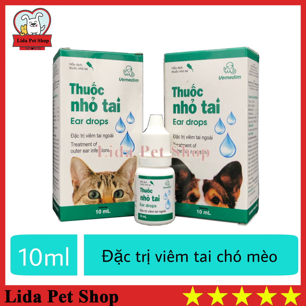 HN- Lọ nhỏ tai viêm tai ngoài cho chó mèo - Lọ 10ml - Lida Pet Shop