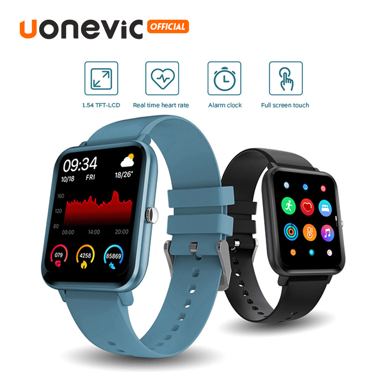 Đồng hồ thông minh Uonevic P8 LITE có thời tiết bơi lội nghe nhạc bluetooth màn hình HD chống nước IPX7 IOS và Android PK P8