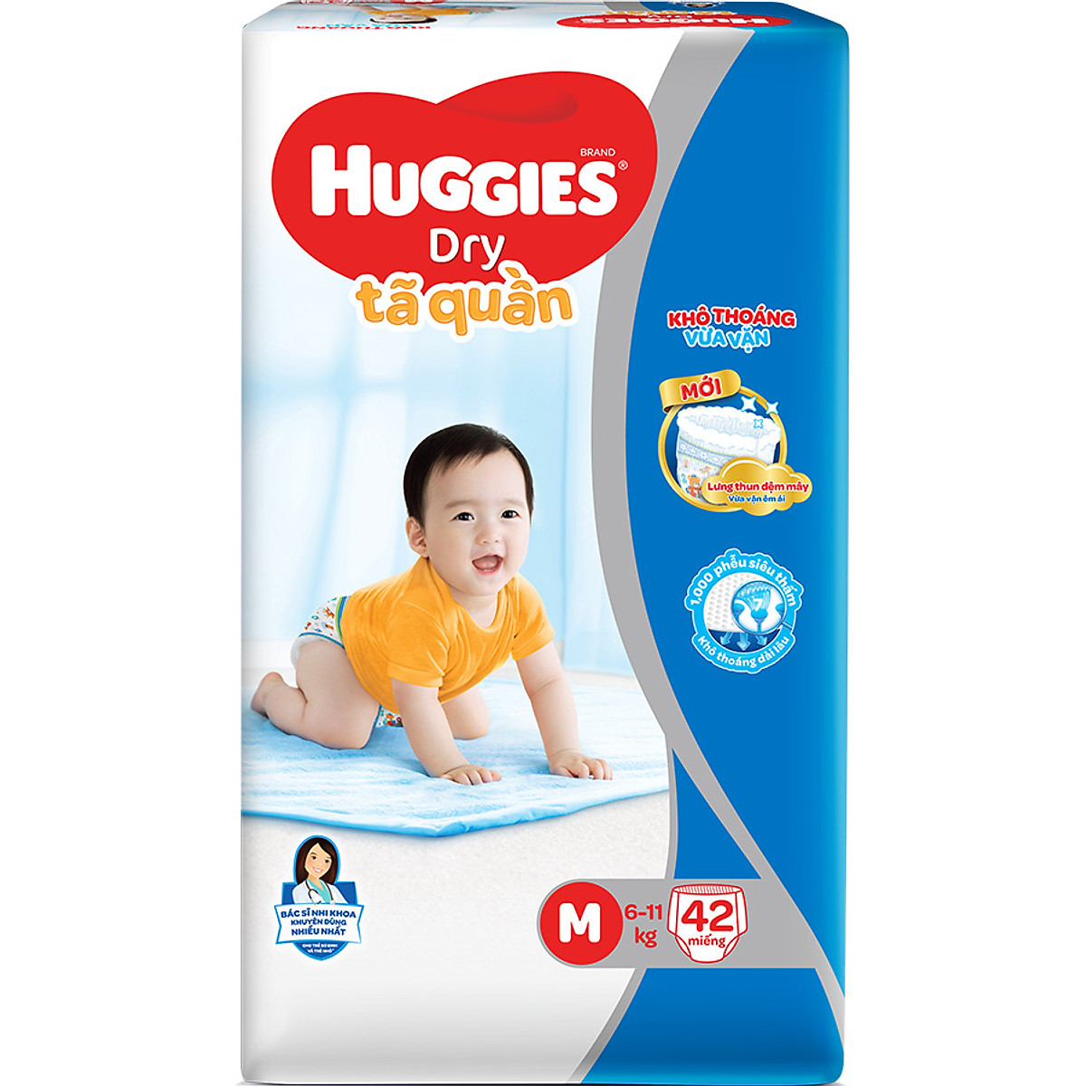 Tã Quần Huggies Dry Size M 42 Miếng (Dành Cho Trẻ 6-11kg)