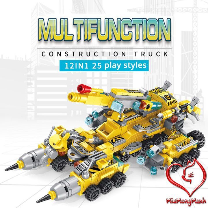 Siêu Chiến Xa Đa Chức Năng 566 Chi Tiết 12 Trong 1 Non-Lego Panlos Đồ Chơi Lắp Ráp Xếp Hình MOC DIY