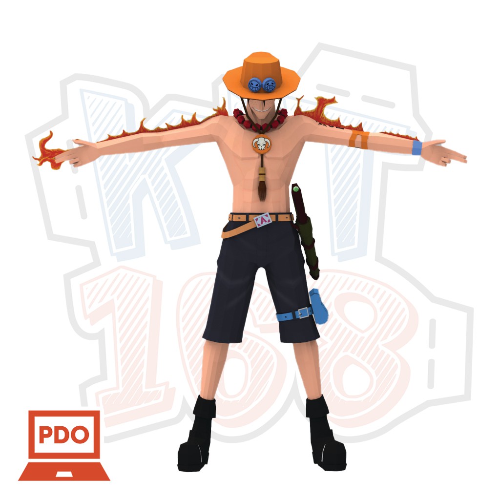 Mô hình giấy Anime One Piece Portgas D. Ace