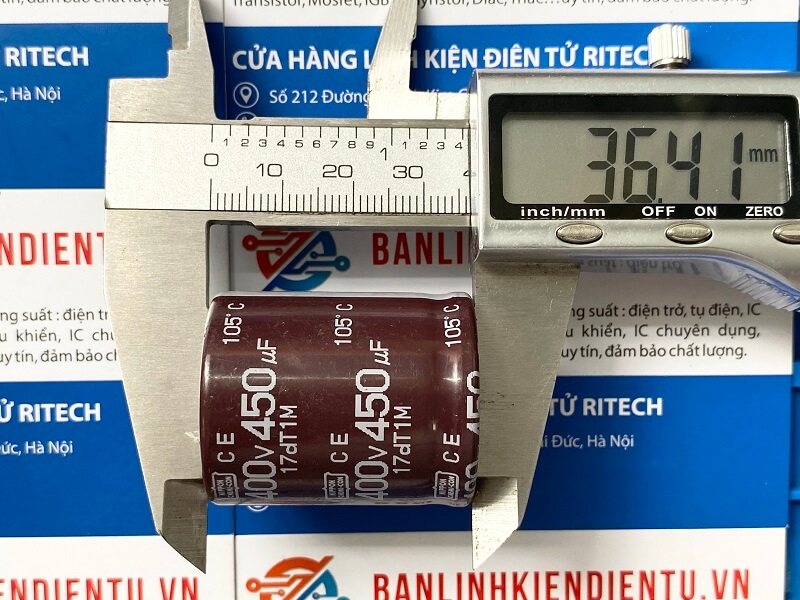 Tụ hóa 450uF 400V kích thước 30x35mm
