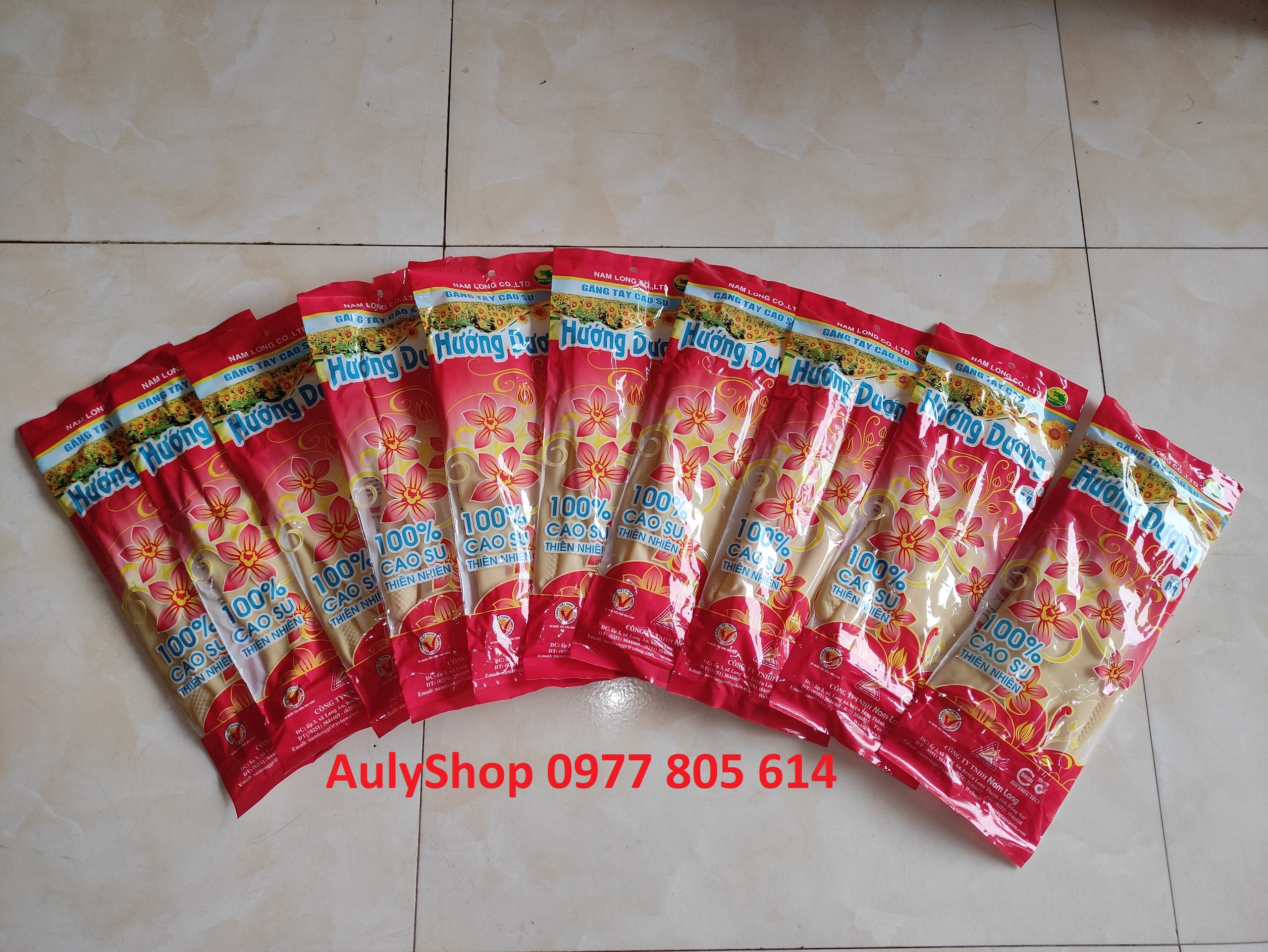 Combo 10 đôi găng tay cao su Nam Long dài 24cm size M, găng tay rửa chén rửa bát, bao tay cao su rửa chén