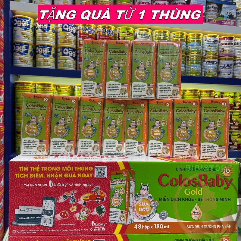 Thùng 48 hộp 180ml sữa bột pha sẵn colosbaby iq gold