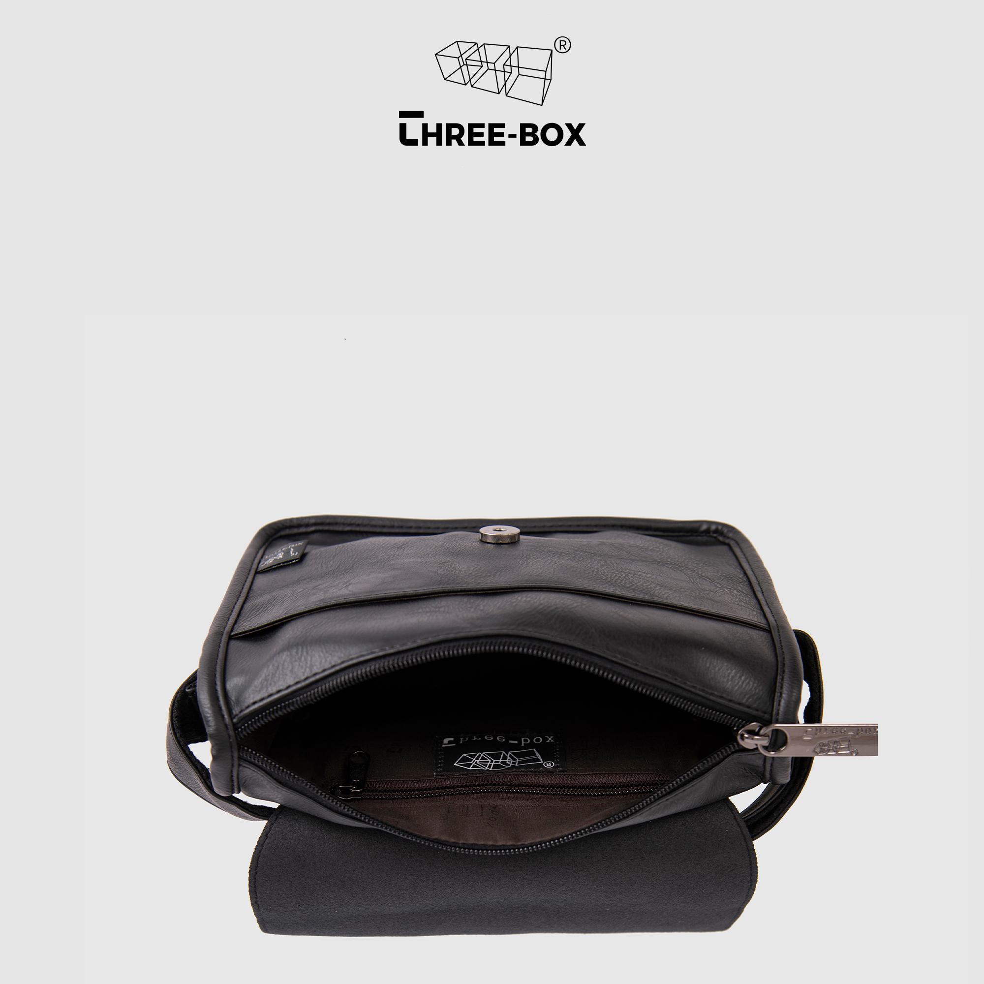 Túi quai chéo da thương hiệu Three-Box - MS3440