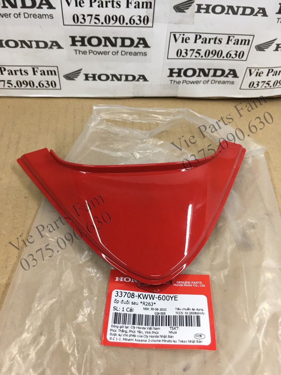 Ốp đuôi sau, mu rùa, ốp trên đèn hậu wave s110, rsx 110 , wave s110 nhiều màu, hàng din honda mới 100%