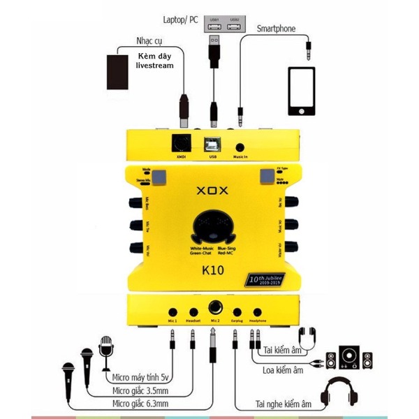 Bảng giá SUOND CARD XOX K10,LIVESTREAM phiên bán 2020 Phong Vũ