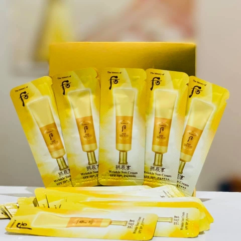 Combo 10 gói sample kem chống nắng chống nhăn whoo wrinkle sun cream spf 50/pa++++