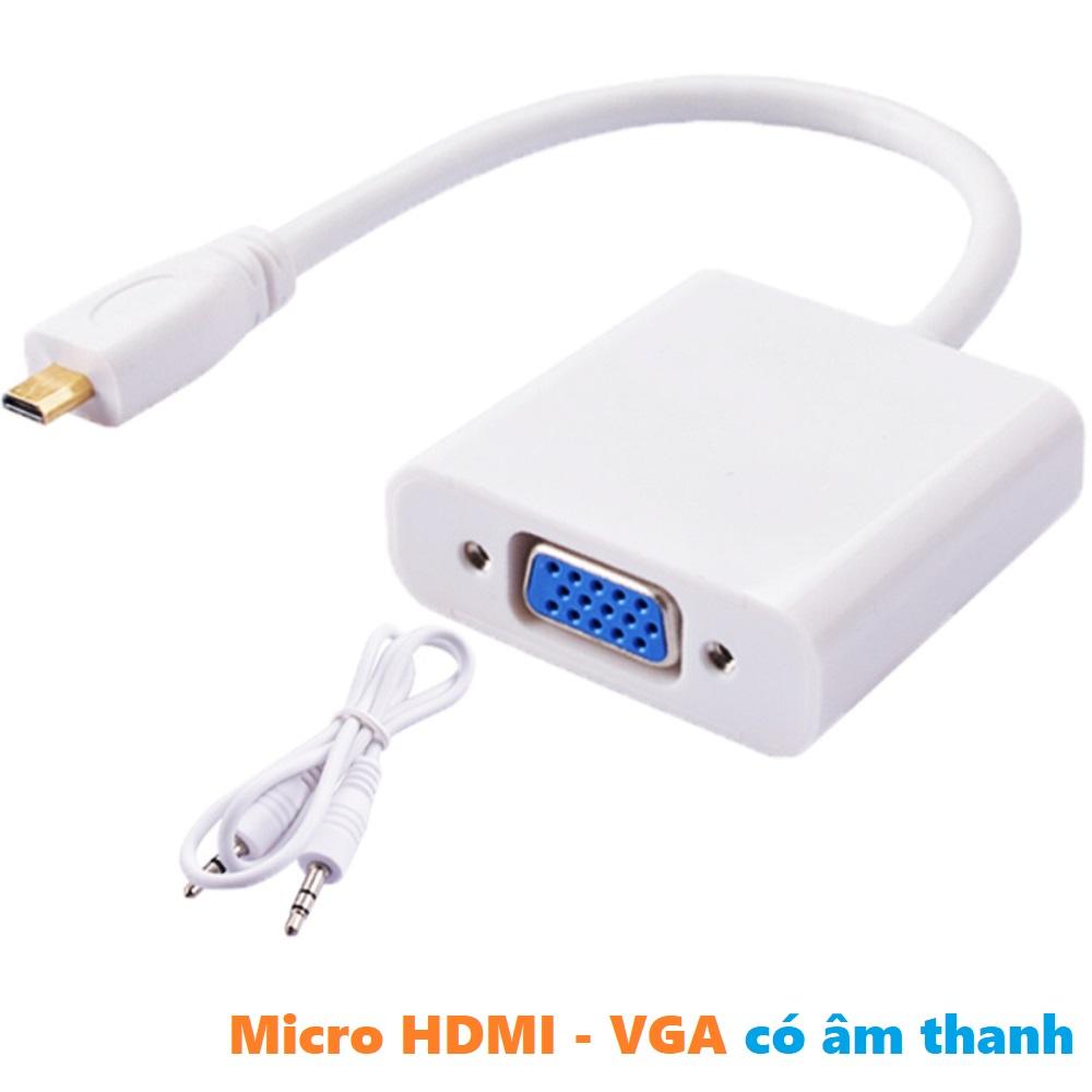 Cáp chuyển tín hiệu Micro HDMI sang VGA có âm thanh