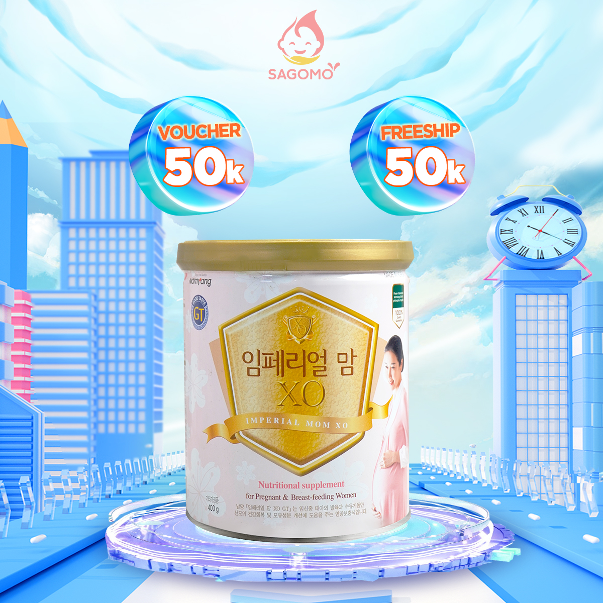 LON 400g Sữa bột nhập khẩu nguyên lon chính hãng NamYang XO Mom dinh dưỡng