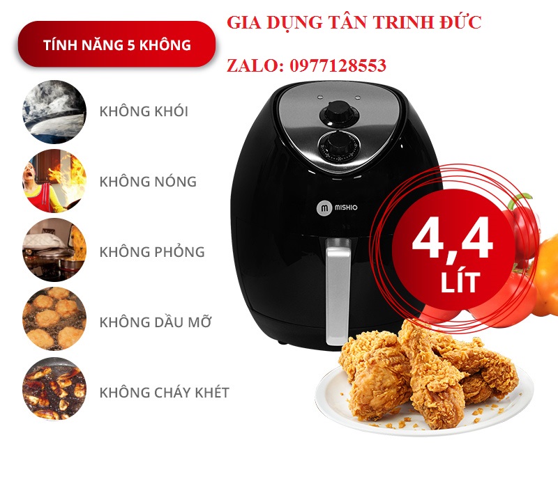 [HCM]Nồi chiên không dầu MISHIO MK41 (4.4 lít)