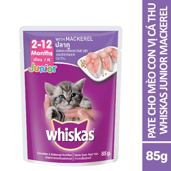 [HOÀN TIỀN 10%]Pate mèo con Whiskas Junior 80g Thức ăn ướt cho mèo con - CutePets
