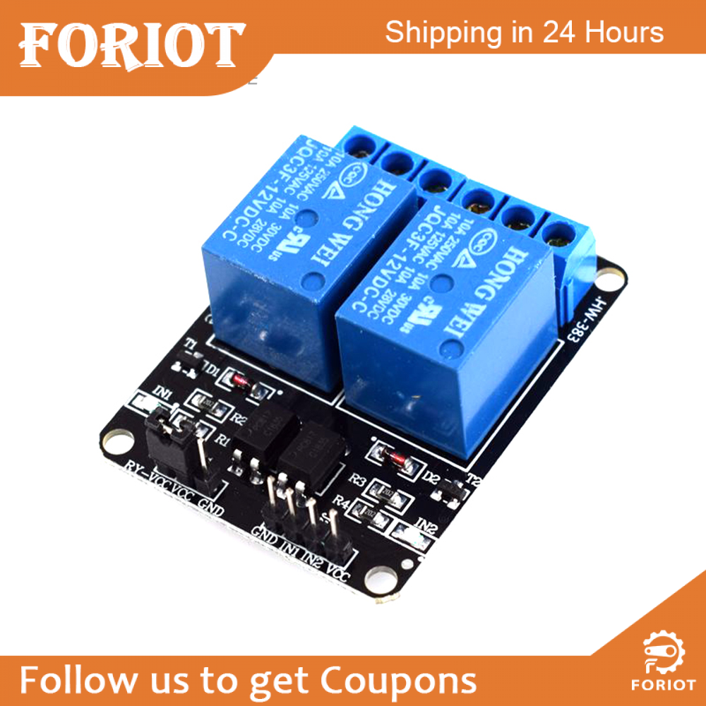 Foriot Relay Module 12V/24V Relay Board 1 Channel /2 Channel with Optocoupler Isolation Support Low Level Trigger