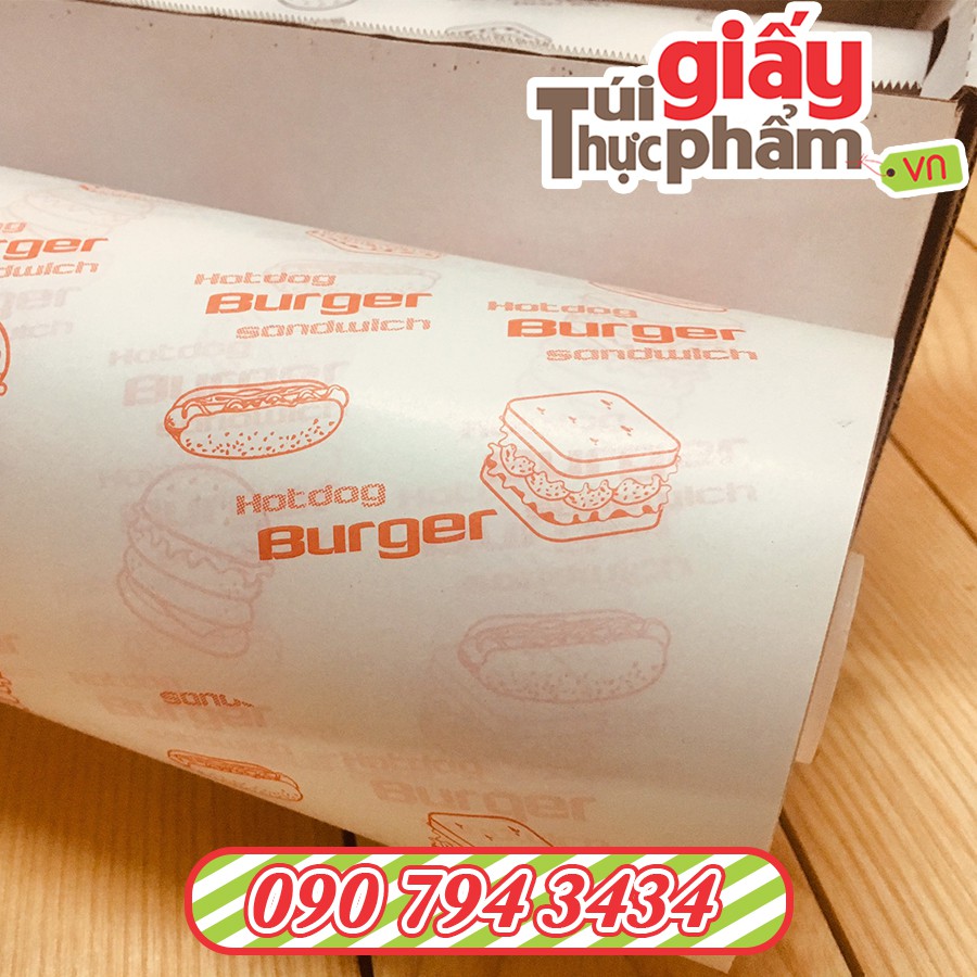 [Giá gốc]Cuộn Giấy Gói Thực Phẩm In Sẵn (40gsm)