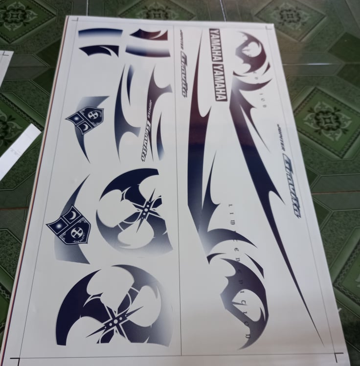 Tem rời dán xe jupiter gravita xanh trắng 209