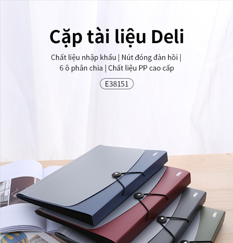 Cặp đựng tài liệu a4 7 ngăn deli e38151