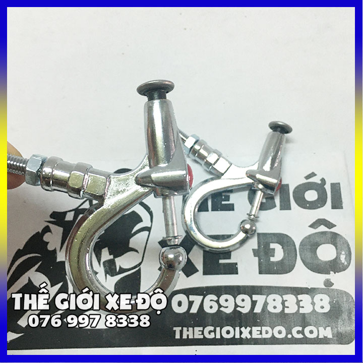 Cặp móc treo đồ xe máy inox - móc bấm