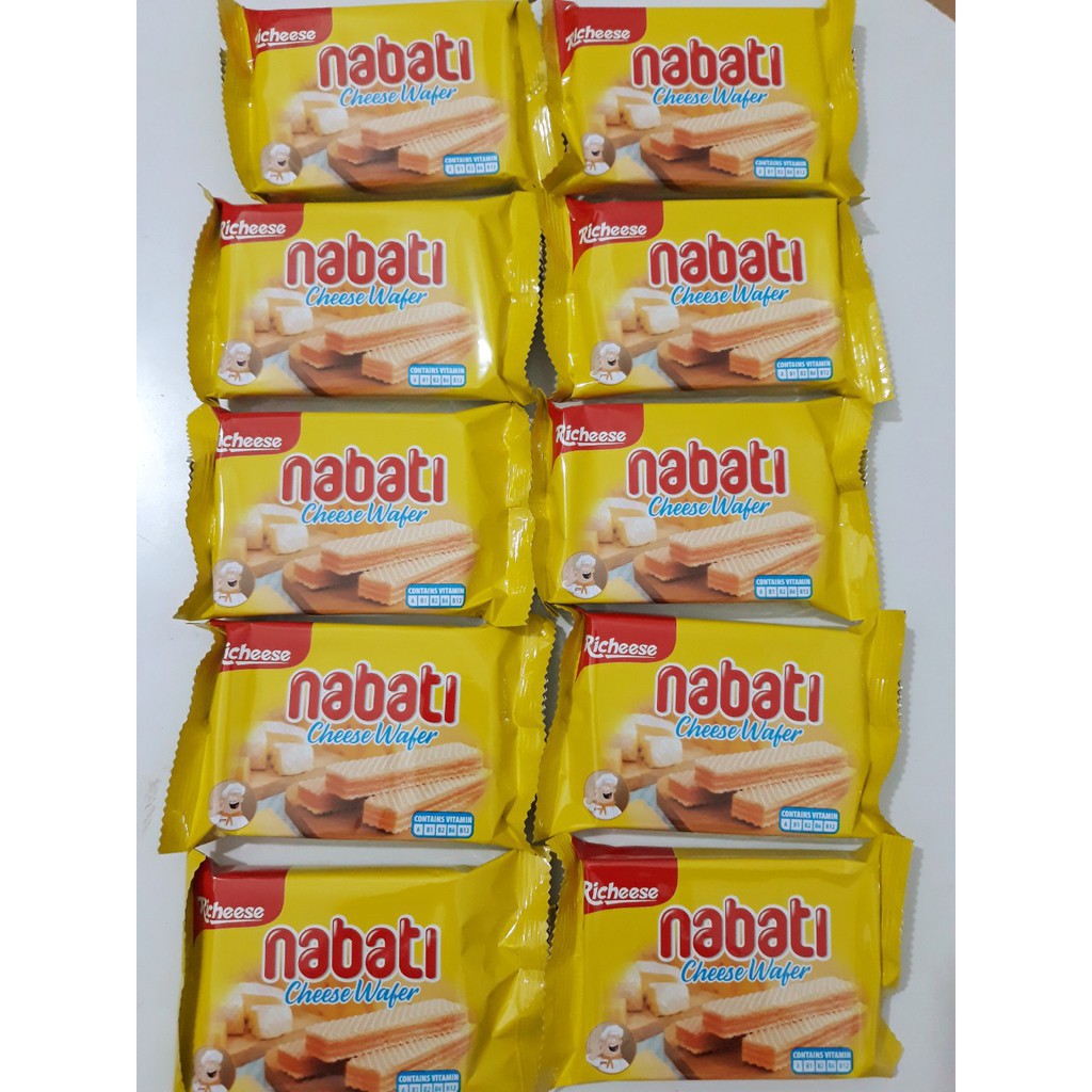 Túi 10 gói bánh xốp nabati richeese vị phô mai/socola 24g