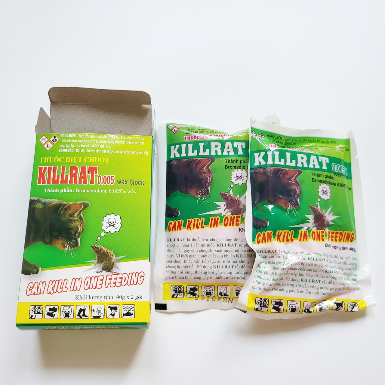 Diệt chuột Killrat thế hệ mới 0.005% bẫy chuột
