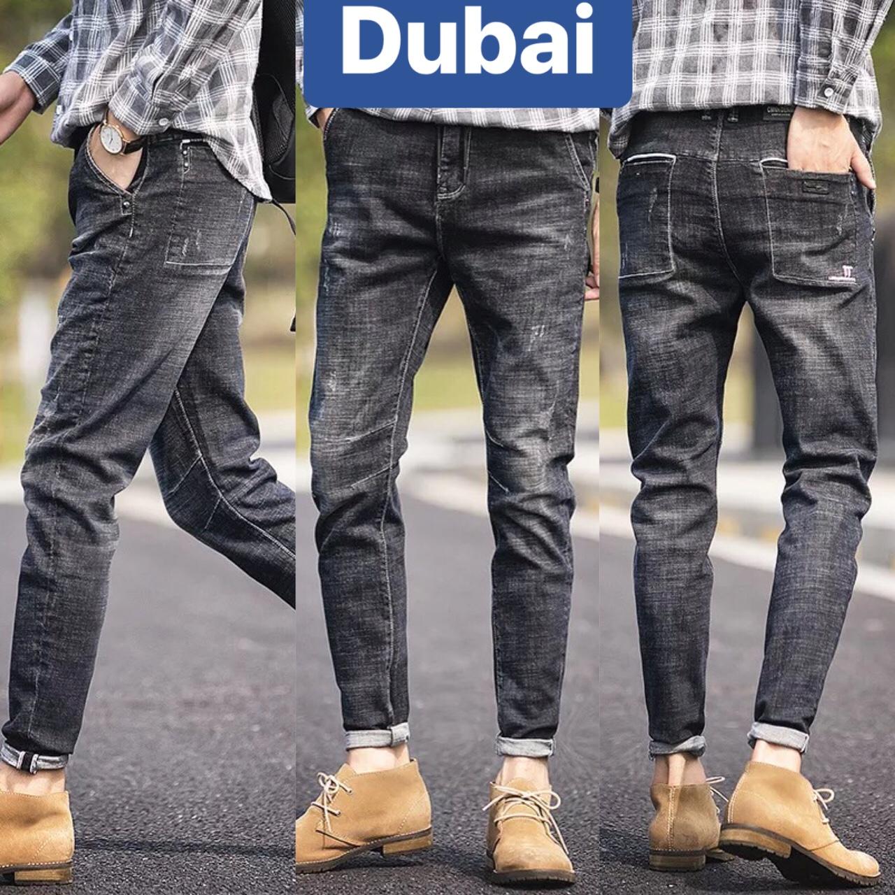 QUẦN JEAN NAM CHẤT BÒ ĐEN NHÁM MẠNH MẼ TAKANAKI BD OLD CAO CẤP DB-1837 - DUBAI FASHION