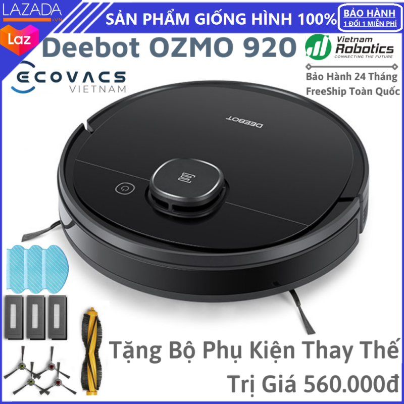 Robot hút bụi lau nhà Ecovacs Deebot Ozmo 920 Bản Quốc Tế 2021 Bảo Hành 24 Tháng Chính Hãng Công Ty Việt Nam Robotics- Lực Hút 1200PA, Công Nghê Tường Ảo Thông Minh, Hệ Thống Điều Hướng Smart Navi 3.0 Lưu Nhớ 3 Bản Đồ Ecovacs 950