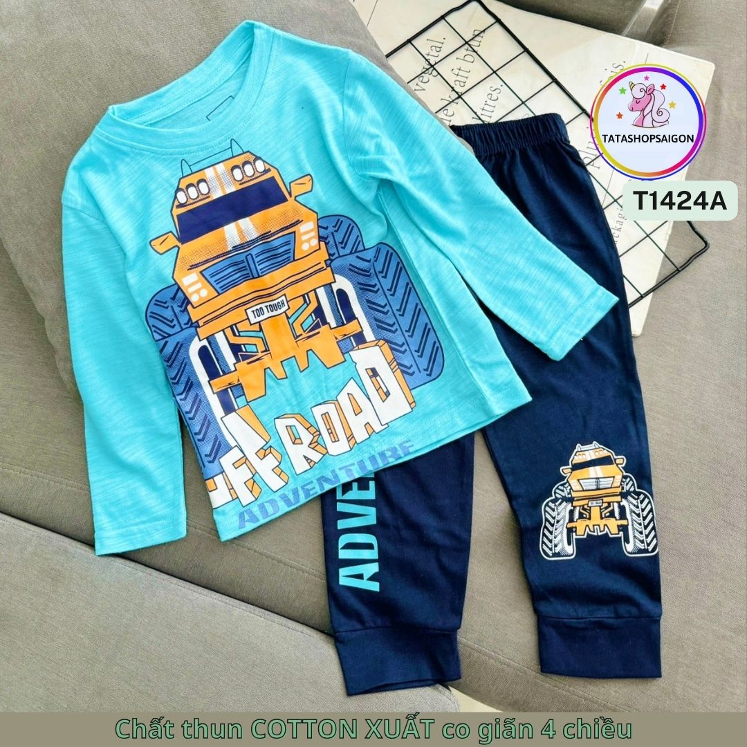 [11 đến 41kg] Bộ quần áo thu đông cho bé trai dài tay size đại cồ chất cotton XUẤT đẹp T142